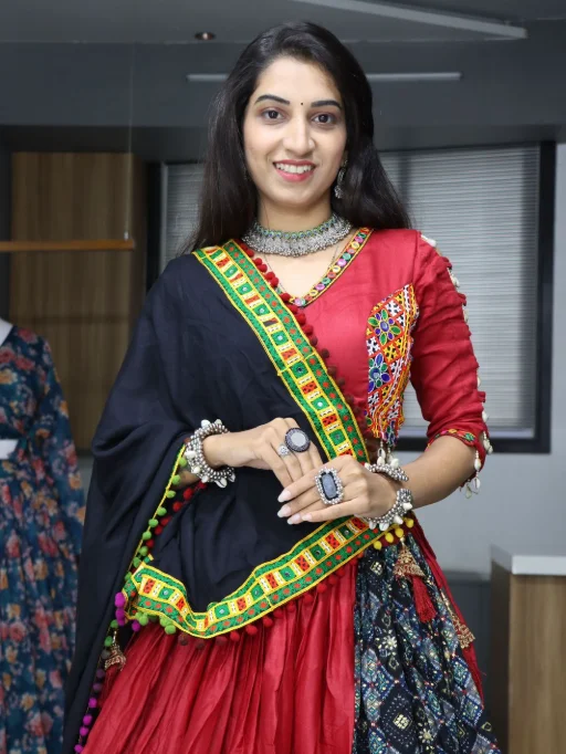 Multi-Color Chaniya Choli with Gamthi Work
