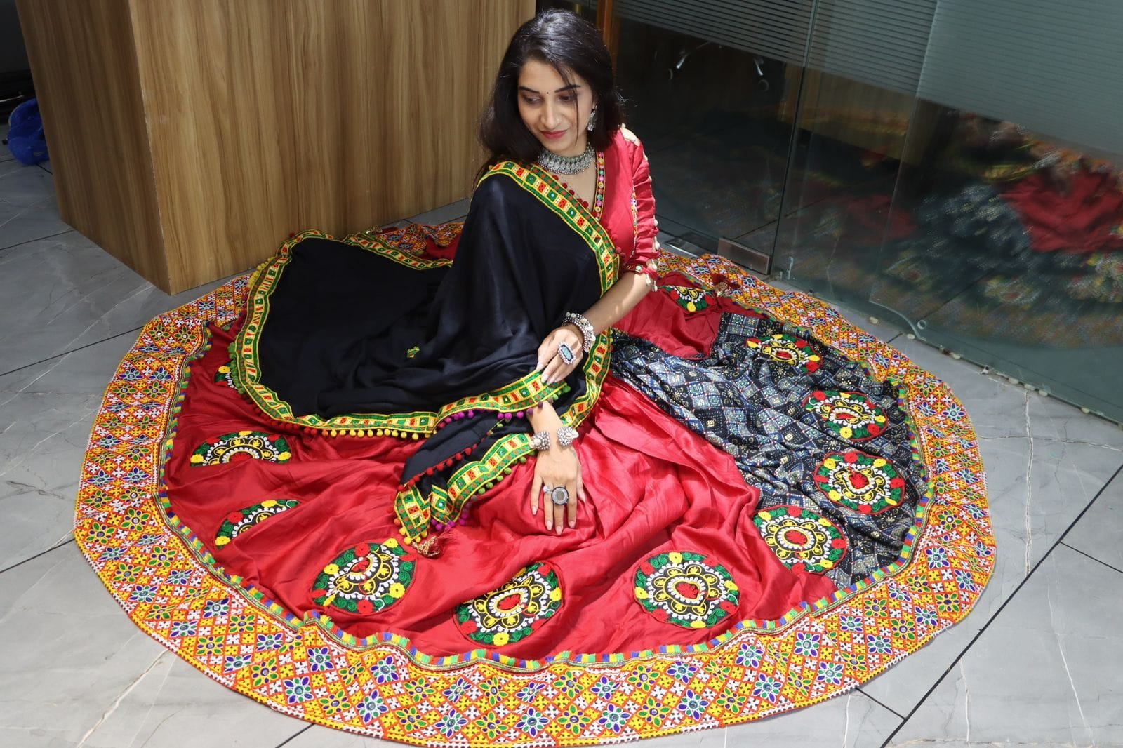 Multi-Color Chaniya Choli with Gamthi Work