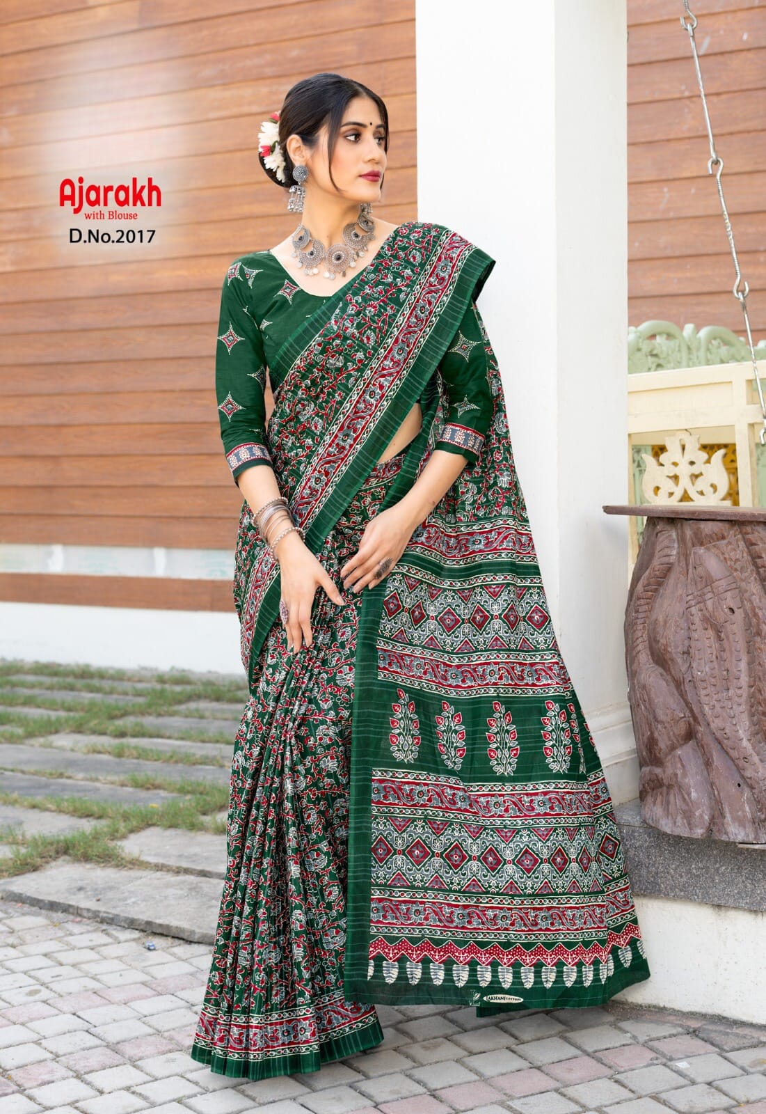 Daily Wear Cotton Ajrakh Printed Saree