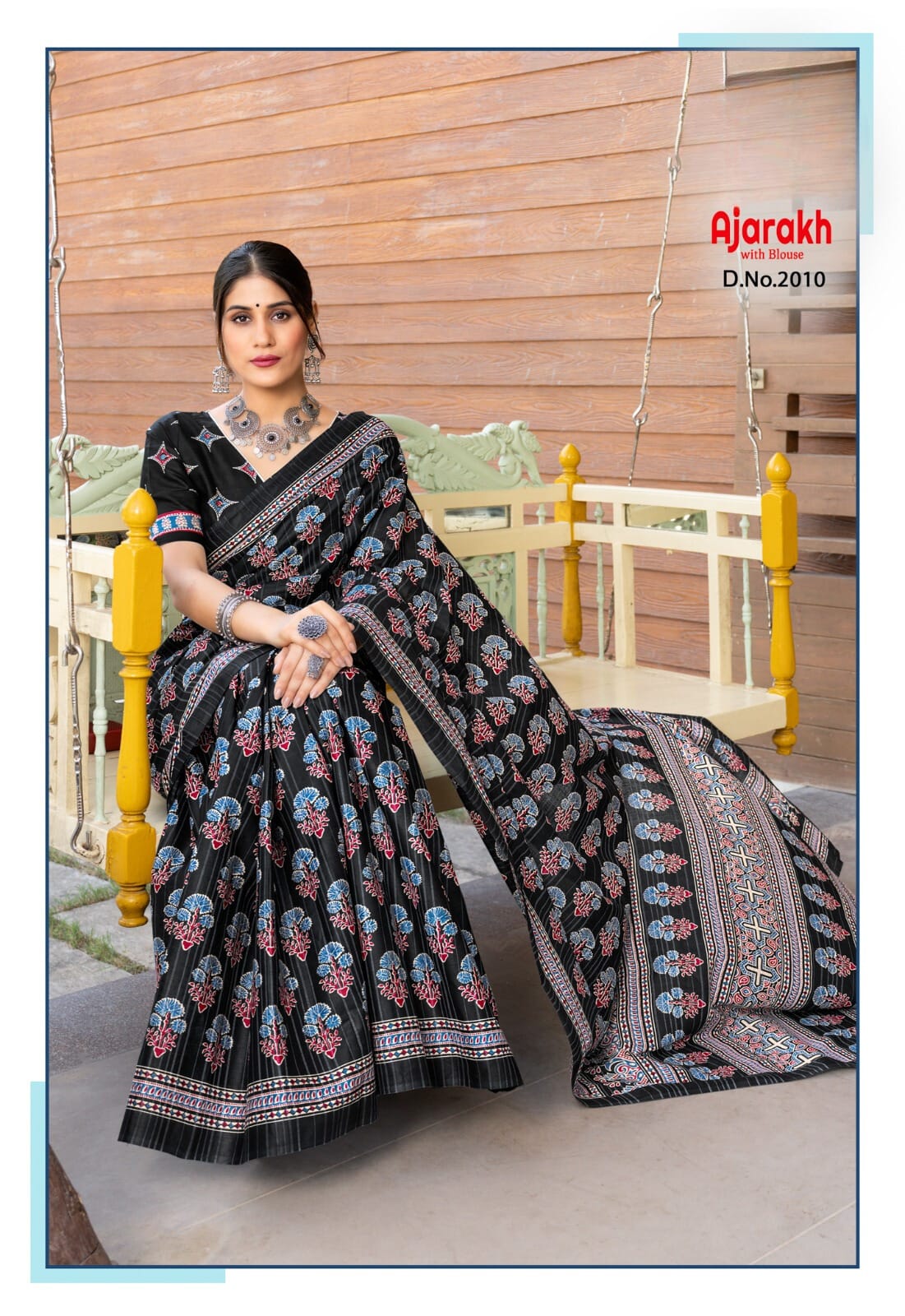 Daily Wear Cotton Ajrakh Printed Saree