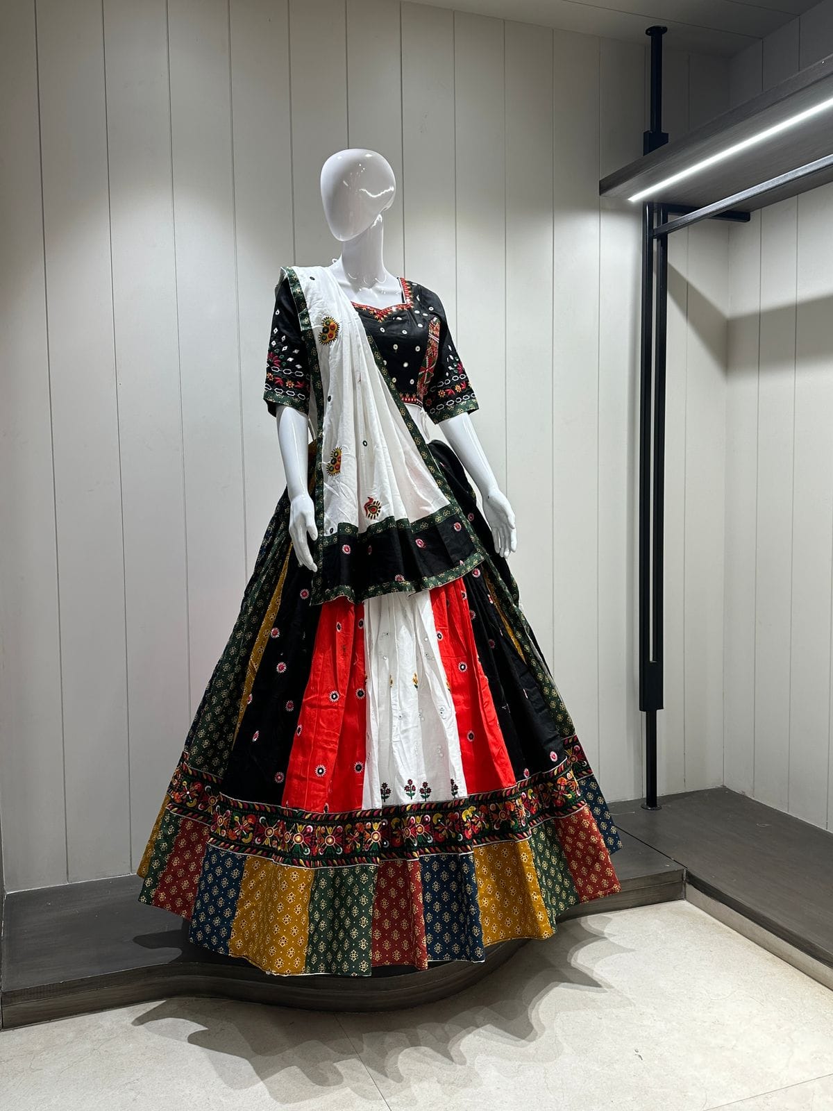 Pure Cotton Gamthi Work Chaniya Choli for Navratri