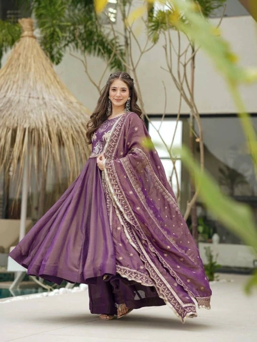 Readymade Party Wear Gown Dupatta Set