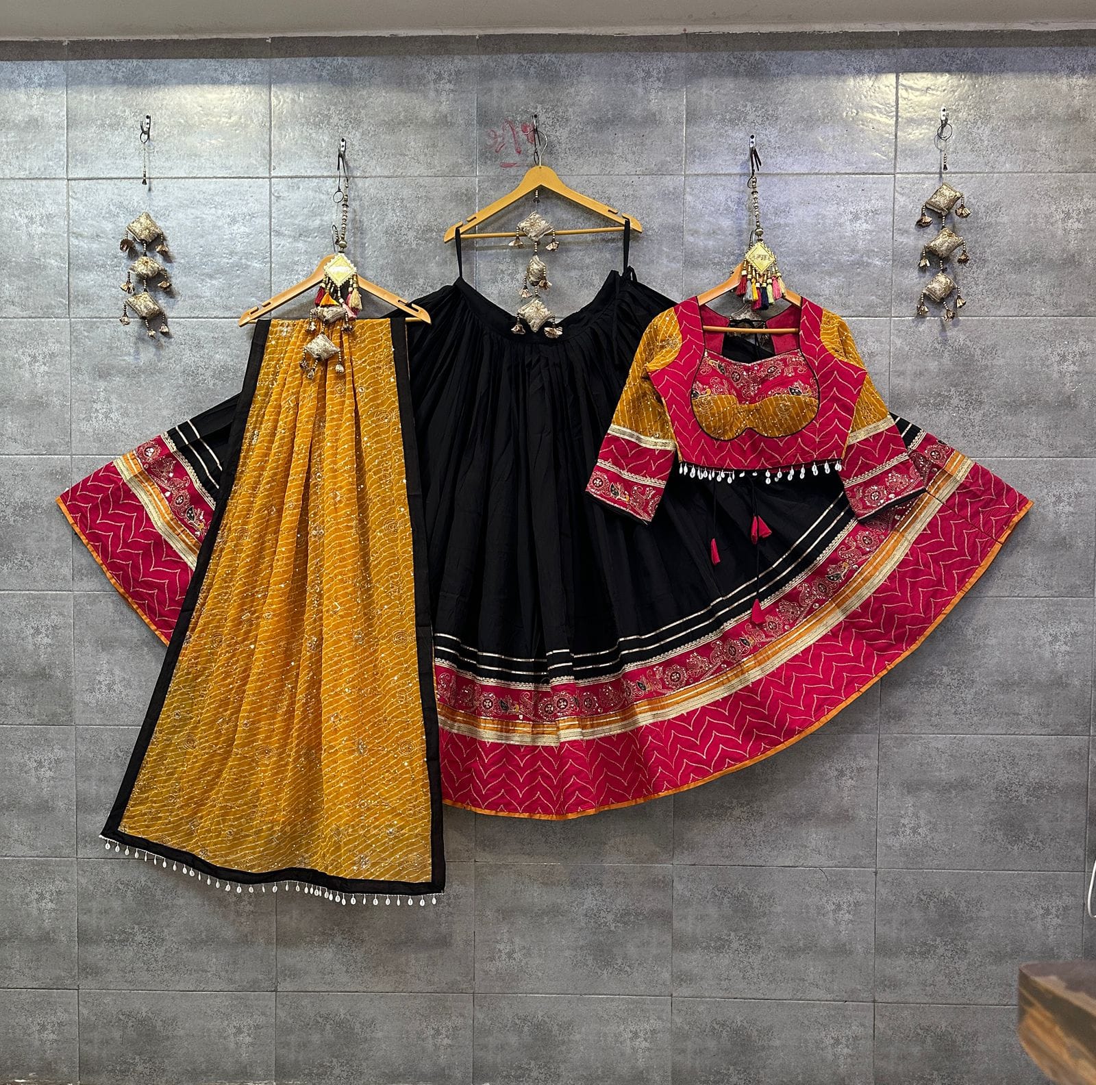 Big Flair Roman Silk Navratri Chaniya Choli Vintage Style