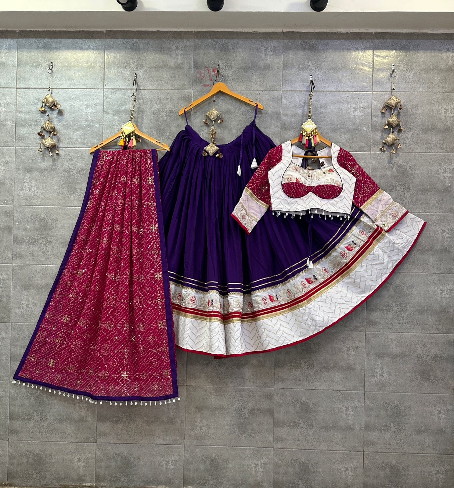 Big Flair Roman Silk Navratri Chaniya Choli Vintage Style