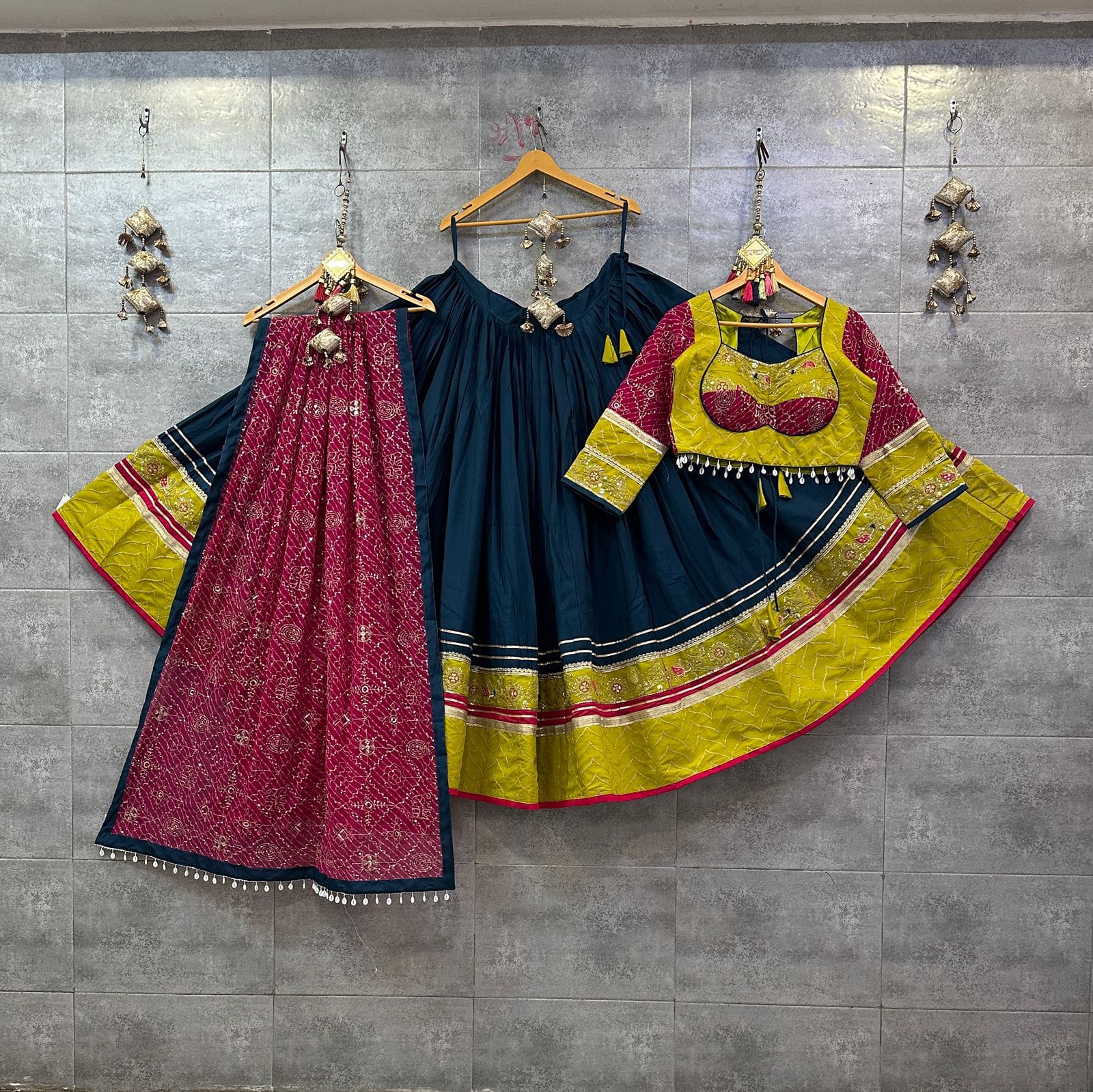 Big Flair Roman Silk Navratri Chaniya Choli Vintage Style