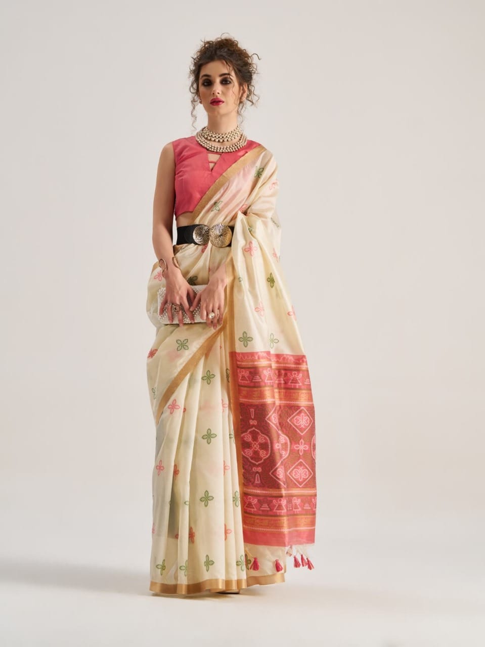 Wedding Wear Silk Patola Saree With Bandhani Print Pallu