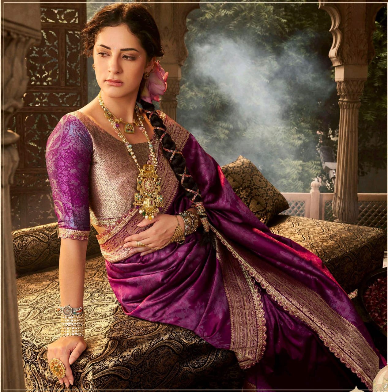 Soft Banarasi Silk Saree With Border For Wedding