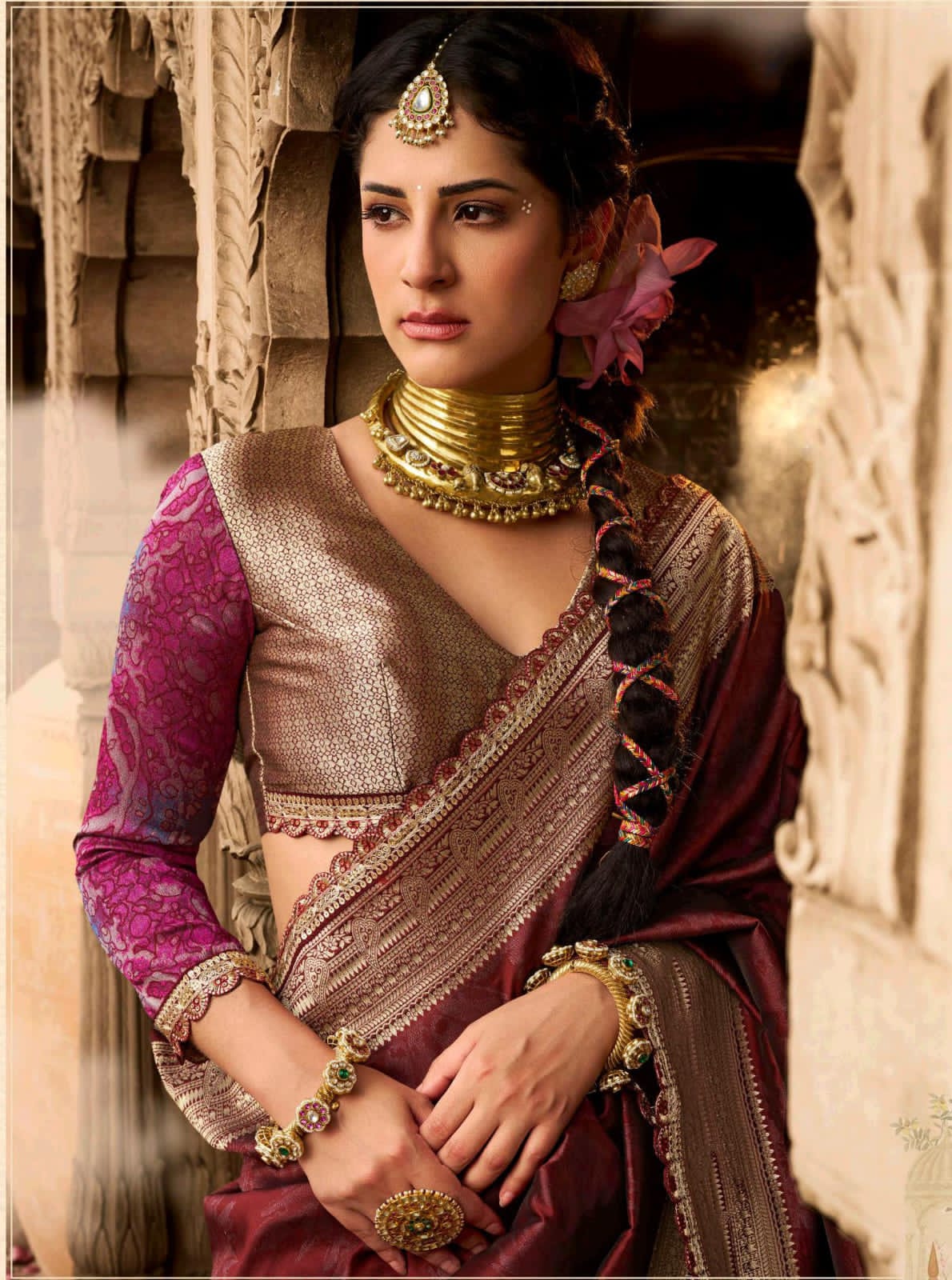 Soft Banarasi Silk Saree With Border For Wedding