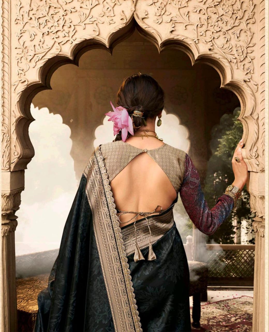 Soft Banarasi Silk Saree With Border For Wedding