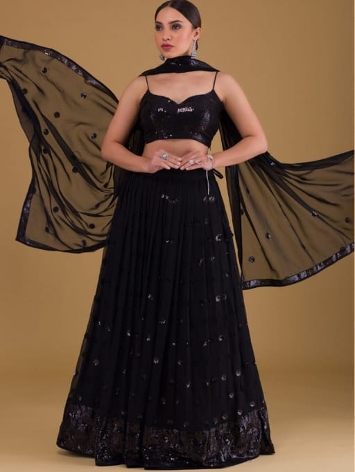 Beautiful Black Lehenga Choli Trending
