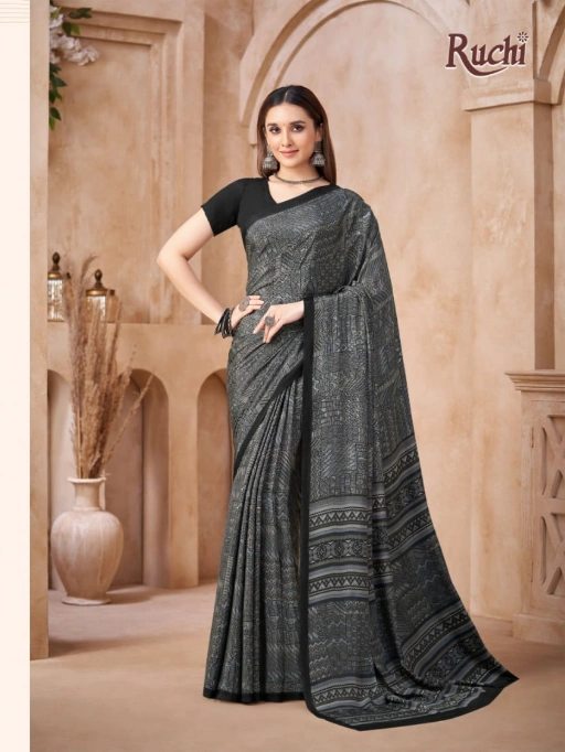 Daily Wear Printed Crepe Saree