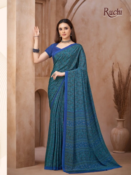 Daily Wear Printed Crepe Saree