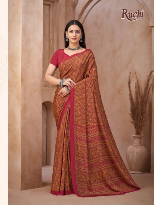 Daily Wear Printed Crepe Saree