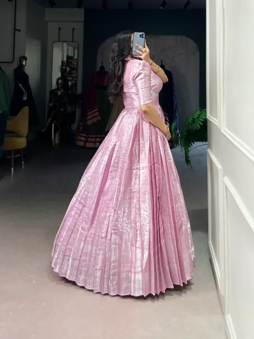 Designer Kanjivaram Silk Gown for Party