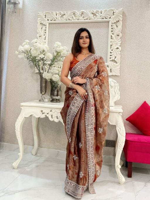 Designer Sprea Print Saree with Border