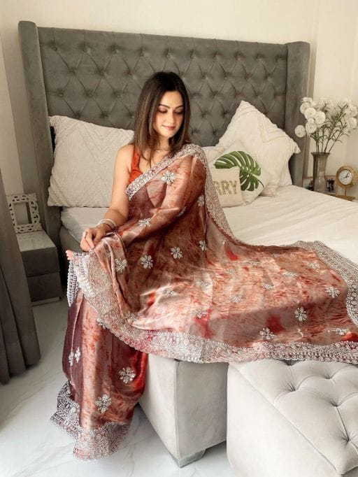 Designer Sprea Print Saree with Border