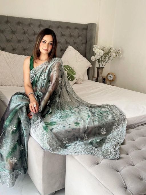 Designer Sprea Print Saree with Border