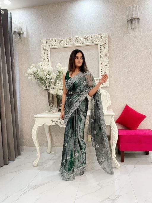 Designer Sprea Print Saree with Border