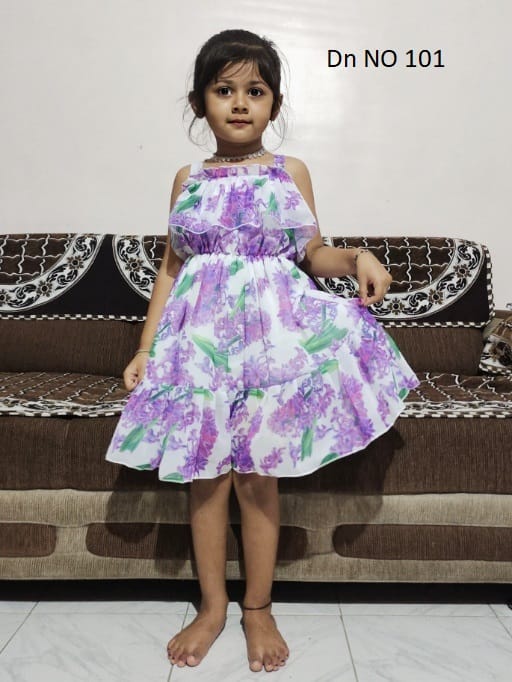 Fashionable Small Girls Floral Gown