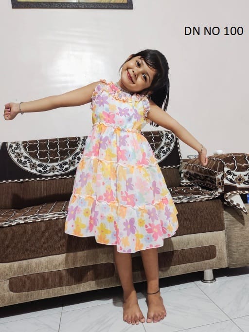 Fashionable Small Girls Floral Gown
