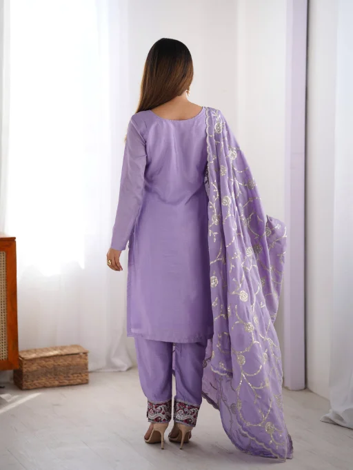 Heavy Embroidery Worked Straight Suit