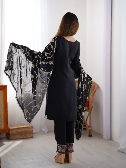 Heavy Embroidery Worked Straight Suit