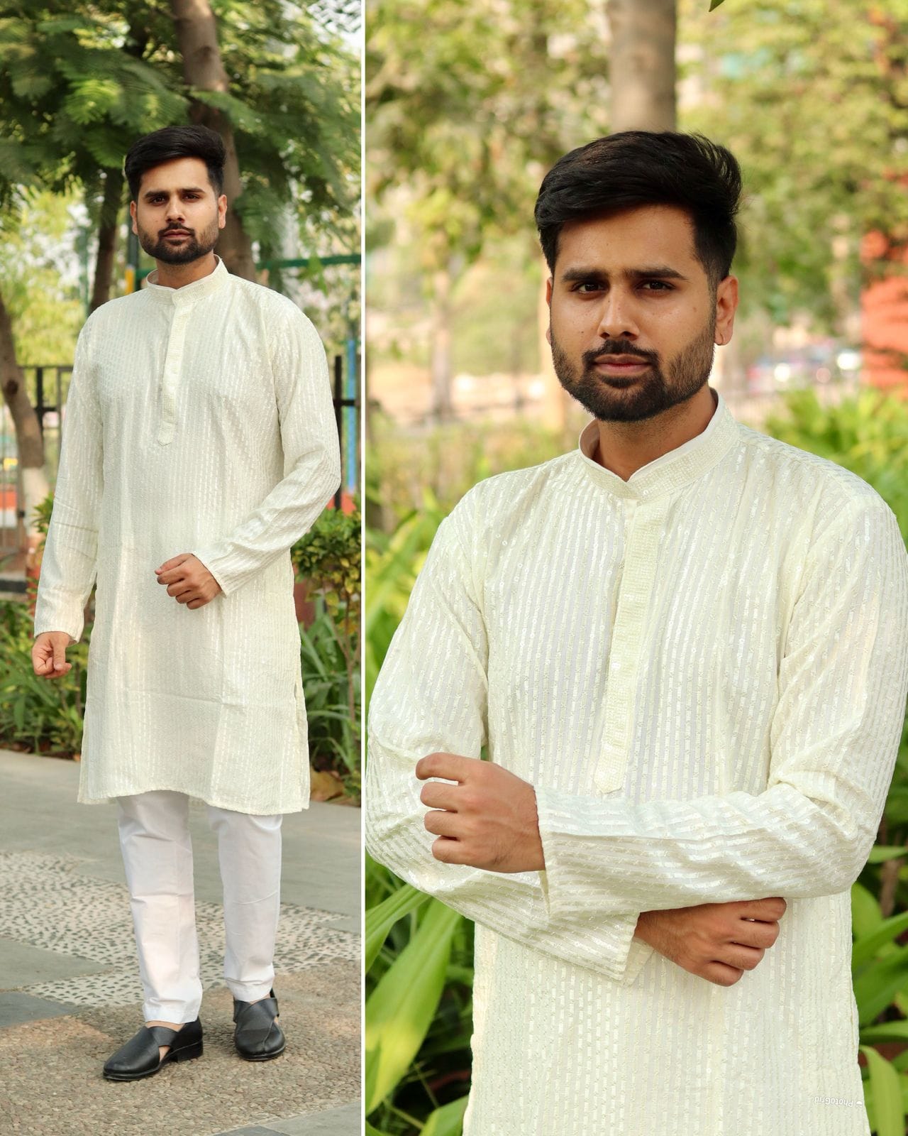 Heavy Embroidery and Sequin Work Men’s Kurta Set