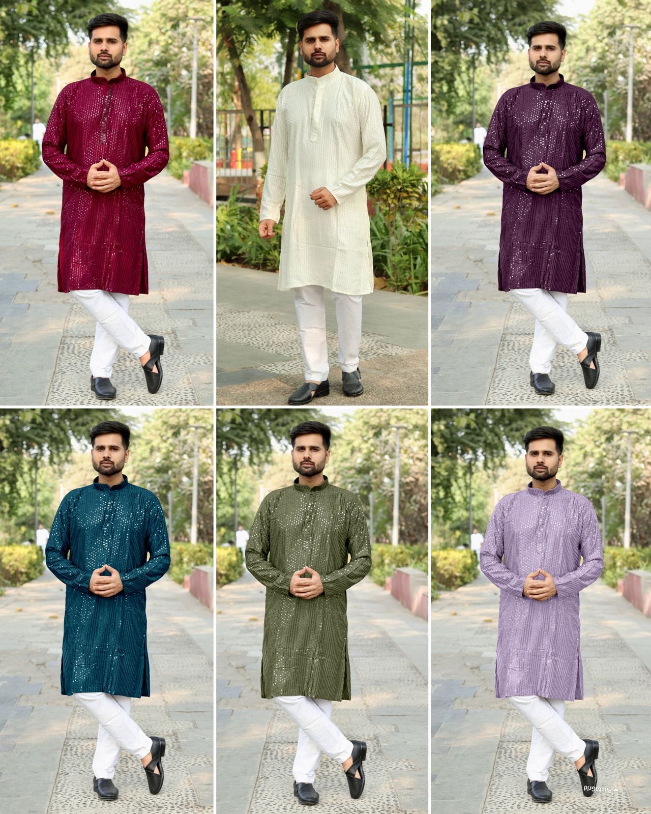 Heavy Embroidery and Sequin Work Men’s Kurta Set