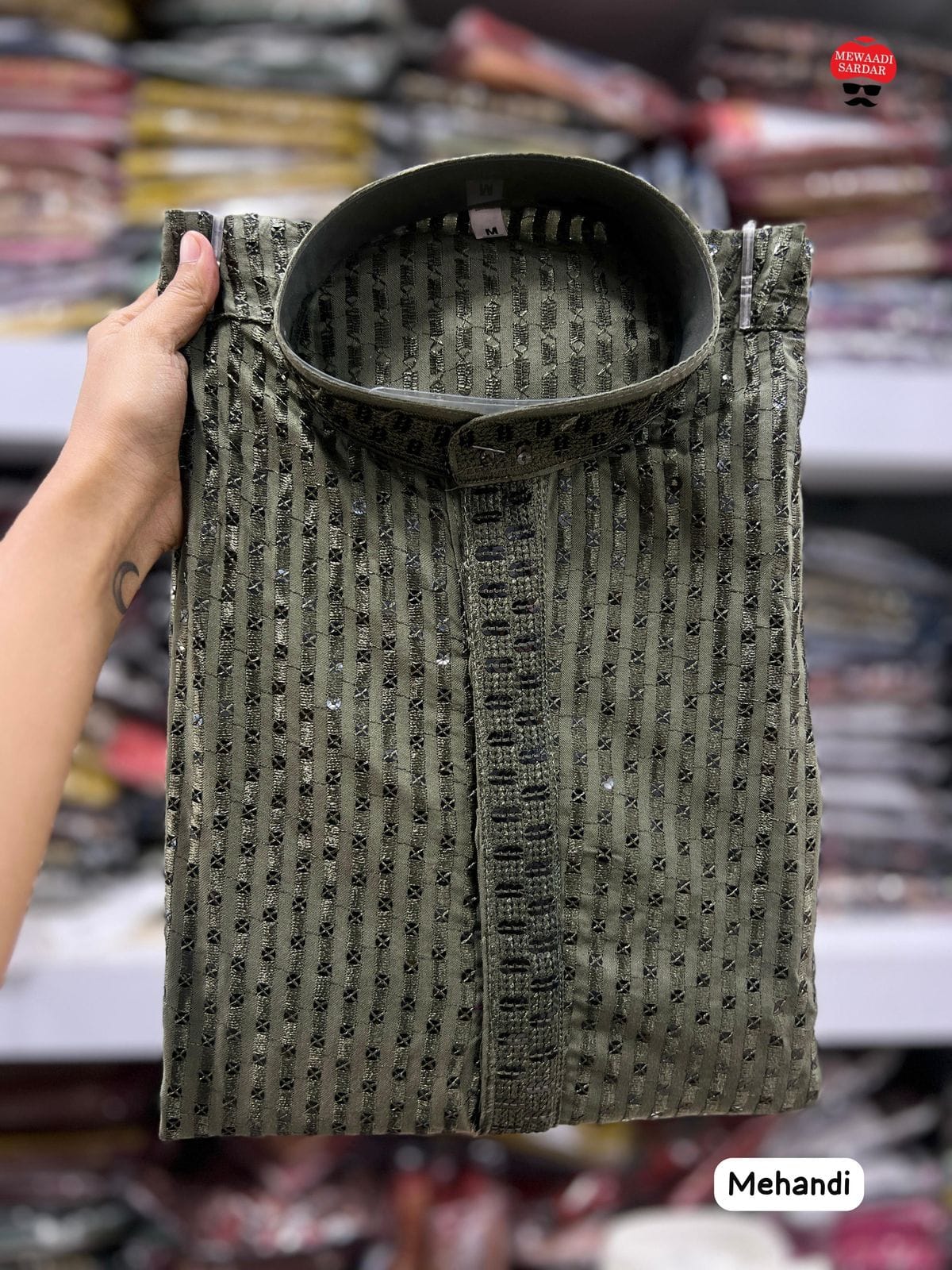 Heavy Embroidery and Sequin Work Men’s Kurta Set