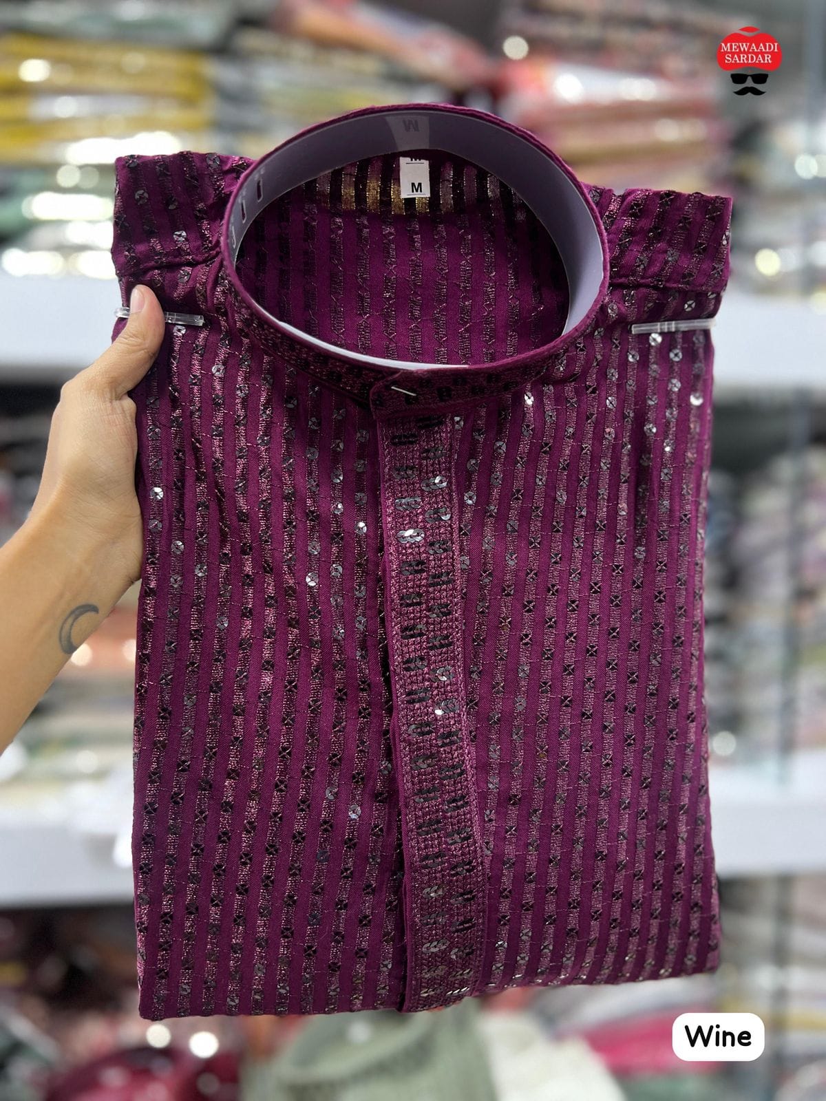 Heavy Embroidery and Sequin Work Men’s Kurta Set