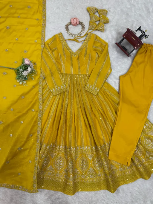 Readymade Yellow Anarkali Suit for Haldi Function