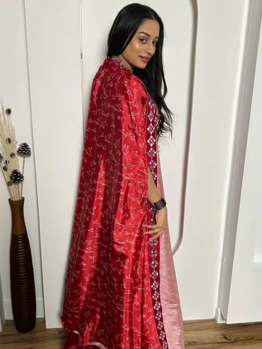 Stylish Red Indo Western Set for Wedding