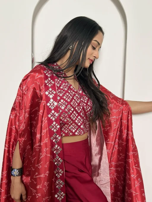 Stylish Red Indo Western Set for Wedding