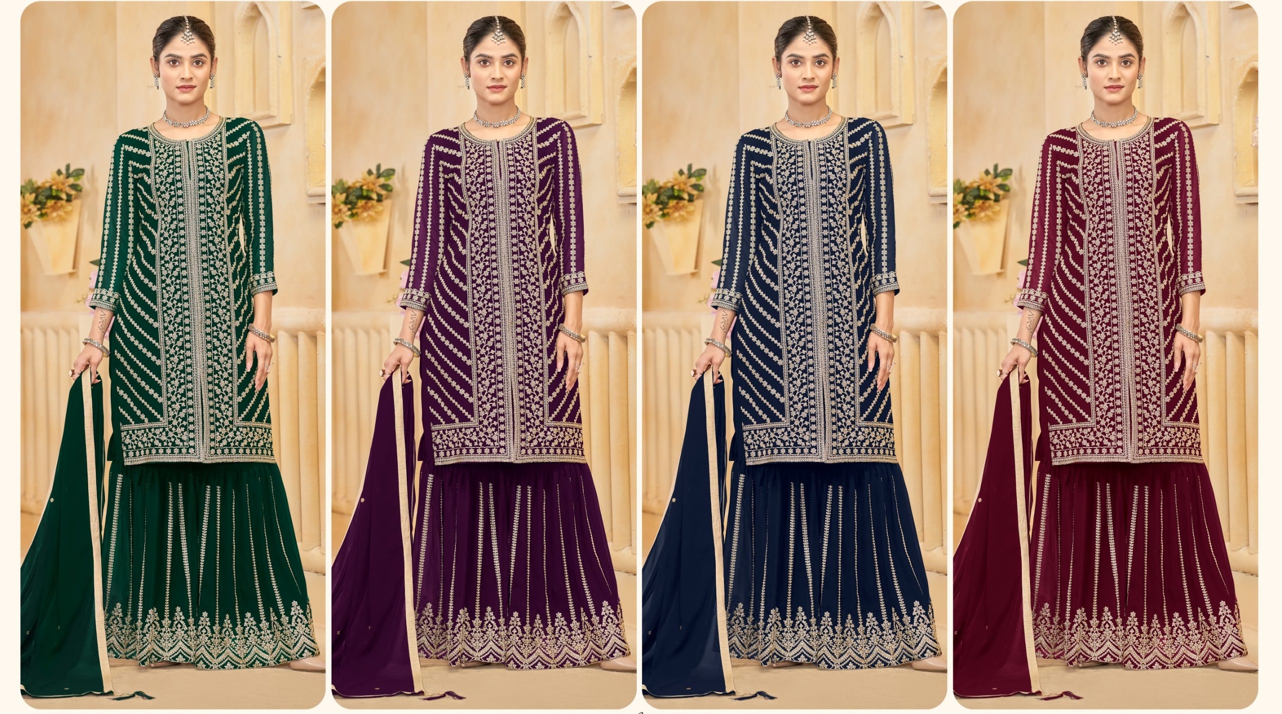 Wedding Wear Georgette Sharara Salwar Suit