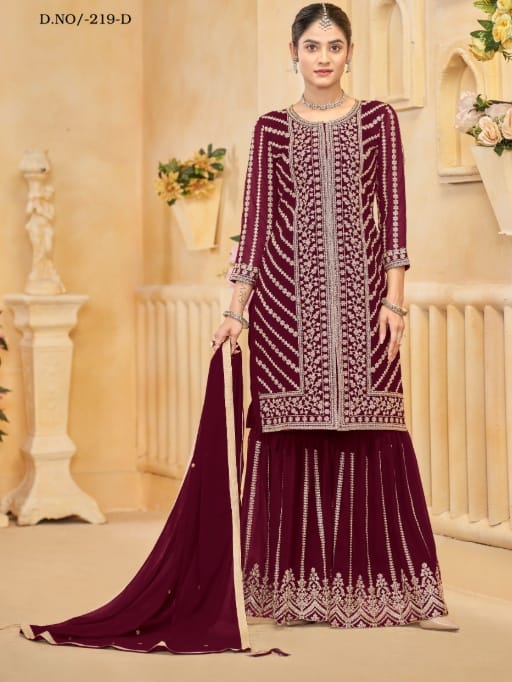 Wedding Wear Georgette Sharara Salwar Suit