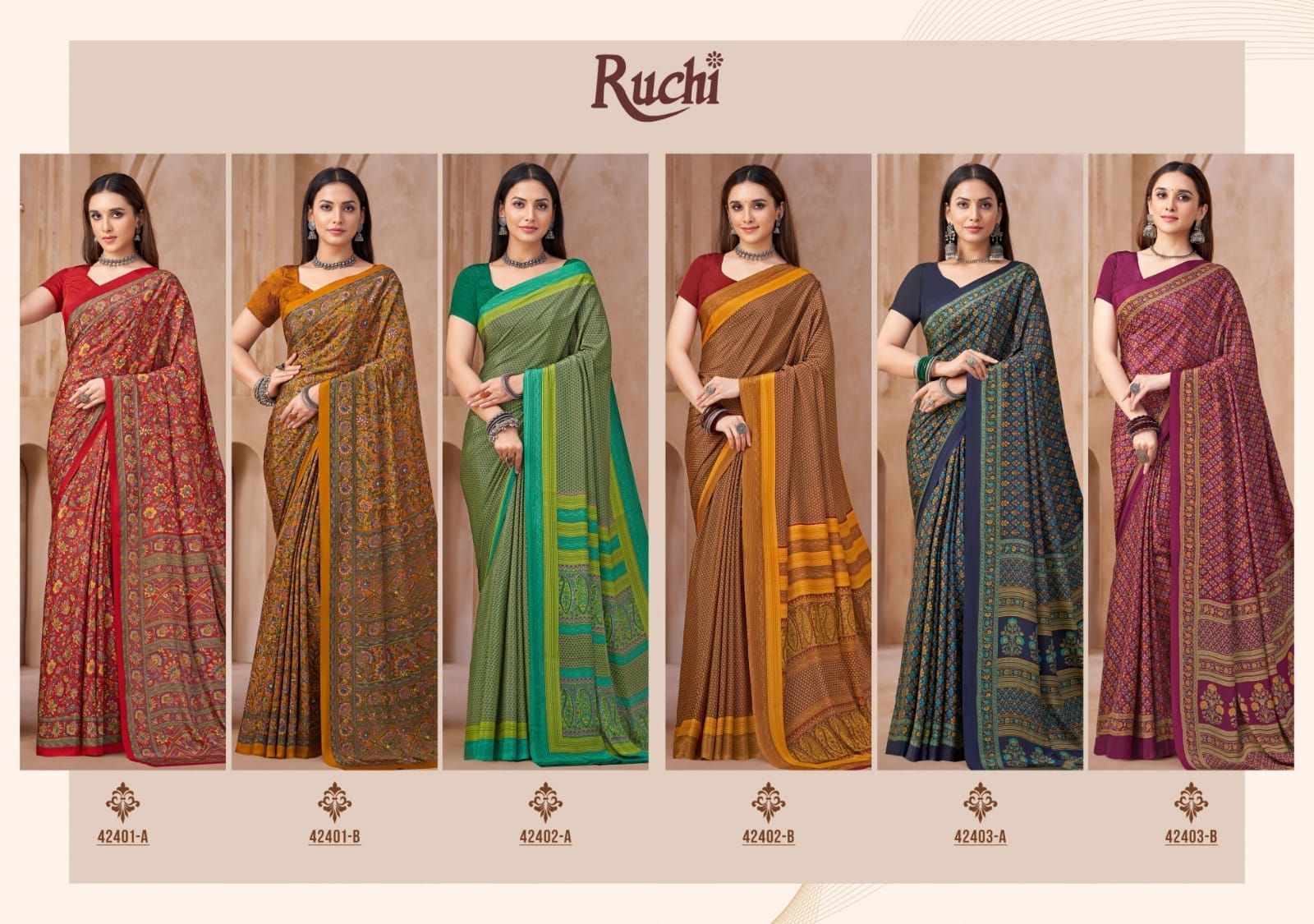 Daily Wear Printed Crepe Saree