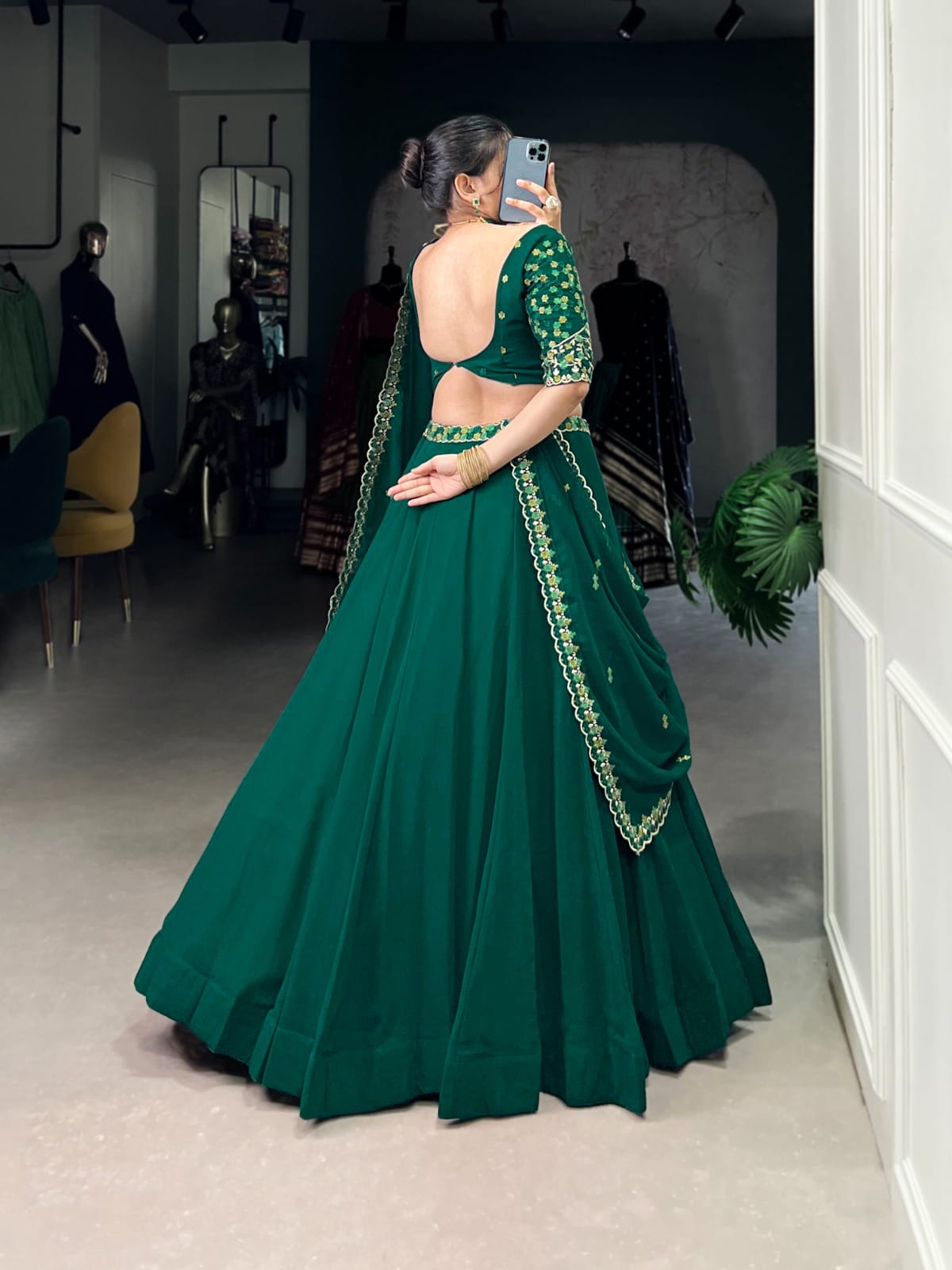 Designer Green Color Bridesmaid Lehenga Choli