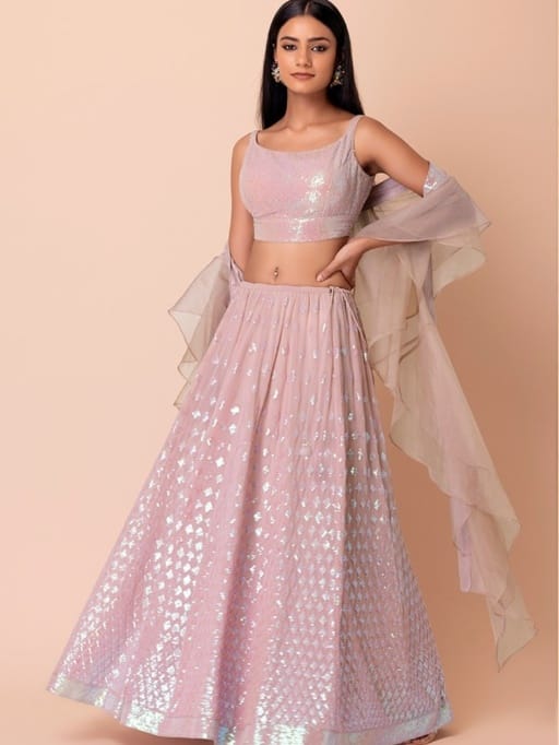 Women's Wear Sky Blue Lehenga Choli