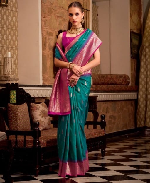 Festive Wear Soft Silk Saree With Heavy Weave Pallu