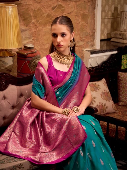 Festive Wear Soft Silk Saree With Heavy Weave Pallu