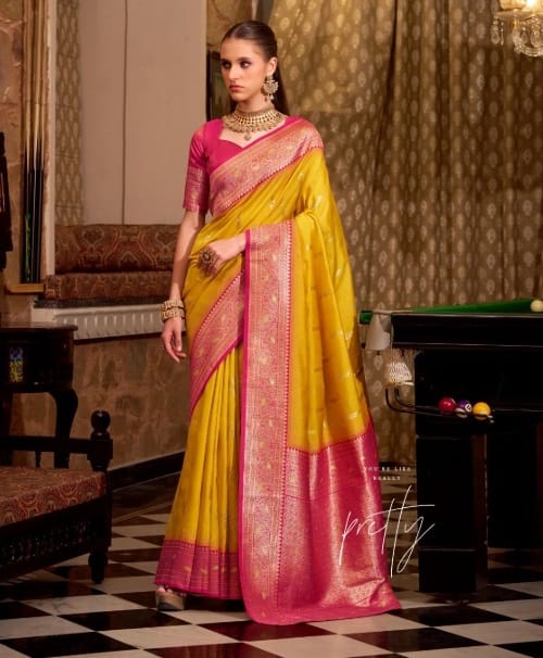 Festive Wear Soft Silk Saree With Heavy Weave Pallu