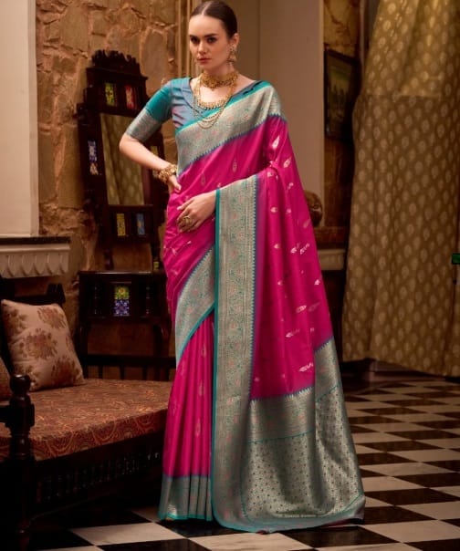 Festive Wear Soft Silk Saree With Heavy Weave Pallu
