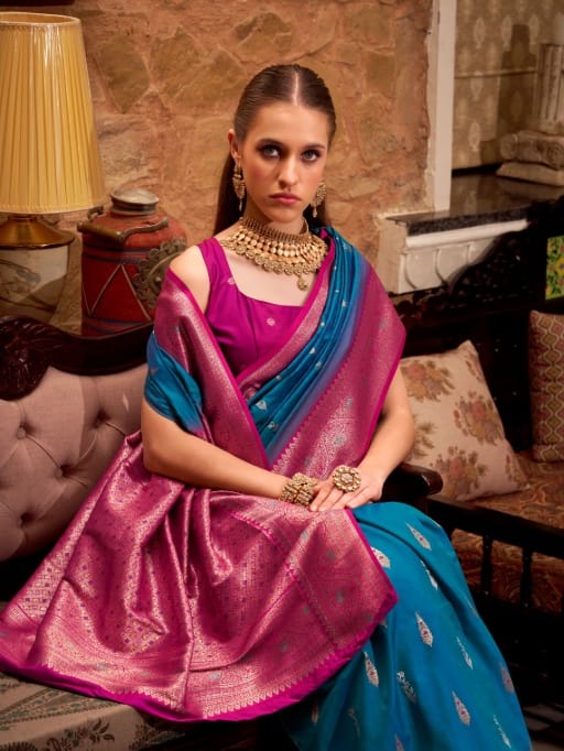 Festive Wear Soft Silk Saree With Heavy Weave Pallu