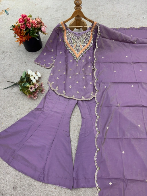 Bollywood Inspired Short Shirt and Plazzo Salwar