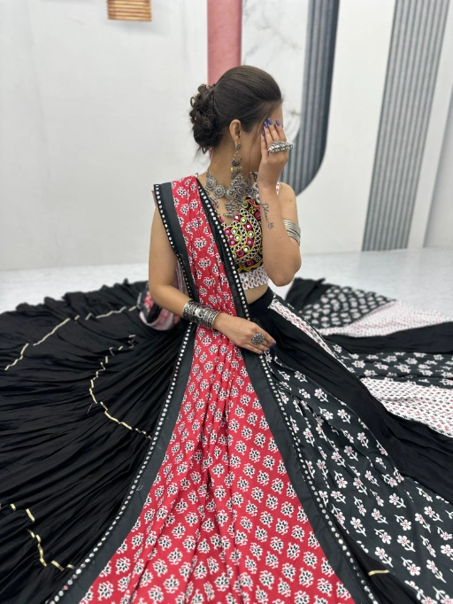 Buy Black and White Readymade Navratri Chaniya Choli