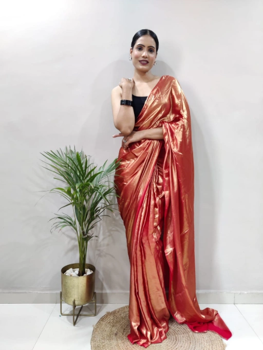 Buy Shimmer Silk Shiny Ready to Wear Saree