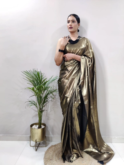 Buy Shimmer Silk Shiny Ready to Wear Saree