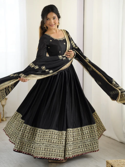 Buy Stylish Readymade Gown with Dupatta