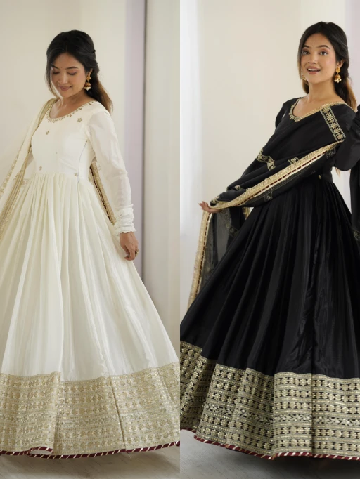 Buy Stylish Readymade Gown with Dupatta