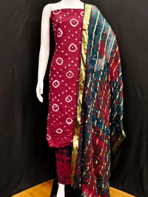 Daily Wear Bandhani Cotton Printed Dress Material